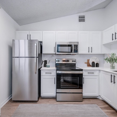 Kitchen oversized window in spacious kitchen