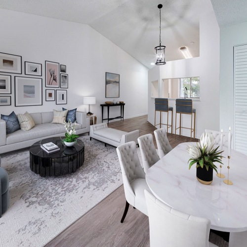 Living Room light fixture in living room with closets