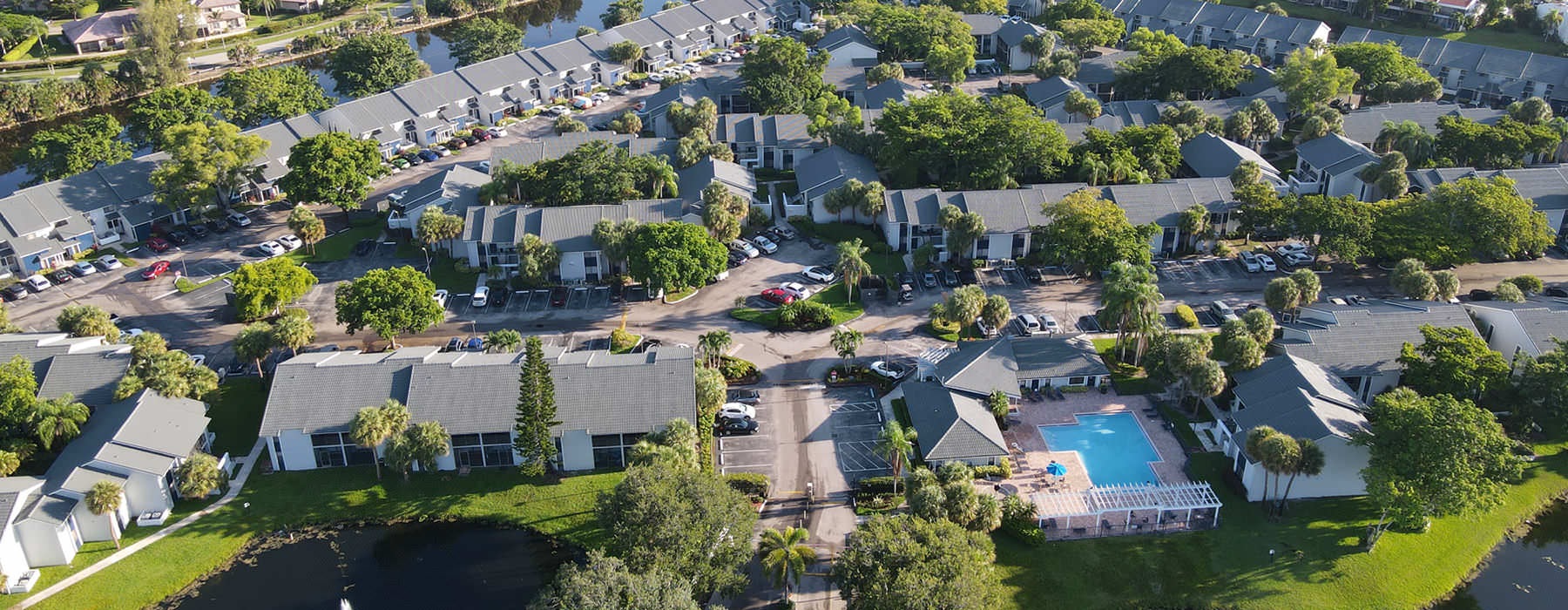 aerial shot of Cielo Point and surrounding neighborhood